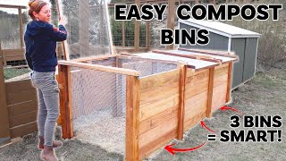 Easy DIY Compost Bins  3 Bin Compost Plans [upl. by Aicilas]