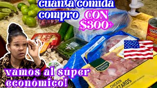 QUE SE COMPRA CON 300 en supermercado ECONÓMICO 🇺🇸 UN DÍA A LA VEZ [upl. by Reffotsirk248]