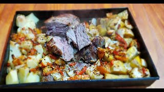 CARNE AL HORNO CON PAPAS Y BATATAS [upl. by Petite]