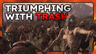 How to Win Battles Using Mostly Trash Units  Zombies  Total war Warhammer 3 [upl. by Deena]