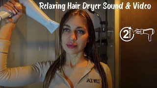 2 HOUR Hair Dryer Sound amp Video 4k ASMR Using Rowenta Hair Dryer on Long Hair [upl. by Hanway550]