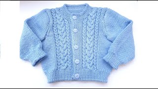 Knitted baby cardigan  cardigan bébé tricoté [upl. by Ayak674]