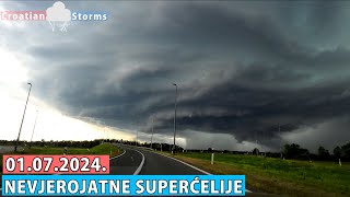 Superćelijske oluje u središnjoj Hrvatskoj 01072024 [upl. by Antoinetta666]