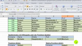 Excel  SVERWEIS amp SPALTENINDEX mit Funktionen Spalte Zeile amp Vergleich [upl. by Nomsed444]