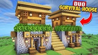 Minecraft Perfect Duo Survival House Tutorial 🏡 [upl. by Ymmit224]