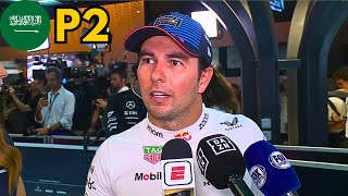 quotEstuve Conectado Con El Autoquot  Declaraciones Checo Pérez Tras Finalizar P2  Arabia Saudi 2024 [upl. by Emirak]