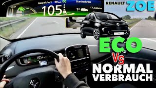 ECO vs NORMAL Fahrt in der RENAULT ZOE R110  Wie viel spart man wirklich  Drittel Mix [upl. by Ahseket998]