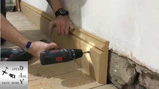 How to attach skirting boards baseboards to solid walls [upl. by Absa255]