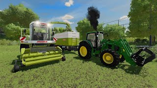 Hauling grass to the John Deer silage pit  Farming Simulator DEEP SMOKE [upl. by Shaeffer]