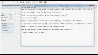 SAP Purchase Info Record Configuration amp Creation [upl. by Pavel245]