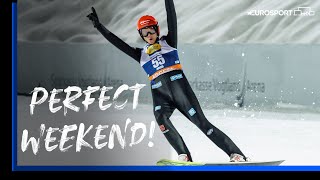 Karl Geiger SOARS to a WINNING WEEKEND in Klingenthal 💥  FIS Ski Jumping World Cup [upl. by Miltie559]