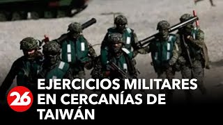 China continúa con ejercicios militares en cercanías de Taiwán [upl. by Nesyla279]