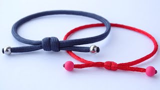 Make a Simple Single Strand Scaffold Knot Sliding Knot Friendship Bracelet  Knot or Beads Version [upl. by Garlan]