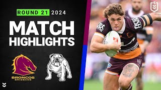 NRL 2024  Broncos v Bulldogs  Match Highlights [upl. by Ahsimek]