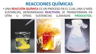 QUÍMICA BÁSICA VIDEO 19 REACCIONES QUÍMICAS TIPOS Y ESCRITURA MEDIANTE ECUACIONES QUÍMICAS [upl. by Otte881]