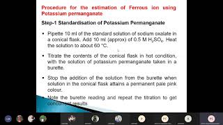 Eng Chemistry Lab Exp 5 Estimation of Fe2 ions in the given test solution by Permanganometry [upl. by Eimmaj]