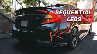 SEQUENTIAL LED BUMPER REFLECTOR INSTALL  10TH GEN CIVIC [upl. by Hanfurd]