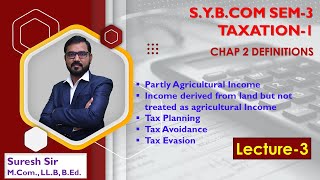 Definition Lec  3  S Y B COM SEM 3  Taxation1  By Suresh Sir [upl. by Oza451]