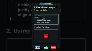 🔥Best 3 ways to make div centre 💻 css learnhtml5andcss3 webdevelopment viralshorts trenshort [upl. by Esilehs]