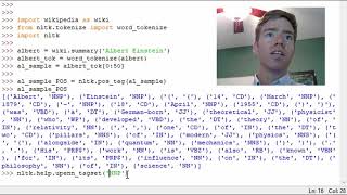 Ep 15 Python NLTK  Part of Speech Tagging [upl. by Aleet]