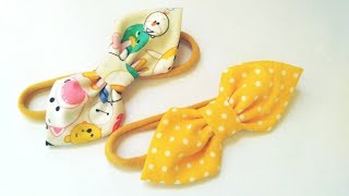 Baby Headband Ideas  Simple Bow Headband  DIY by Elysia Handmade [upl. by Hourigan137]