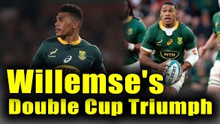 strongertogether Damian Willemses RecordBreaking Double Rugby World Cup Victory [upl. by Esnohpla]