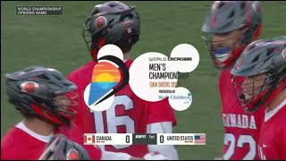 Canada vs USA Mens World Lacrosse Championship 2023 Pool play [upl. by Nadirehs]