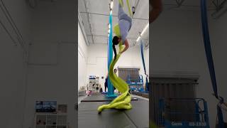 Aerial silks lime green aerialsilks aerial silks yoga acrobatics dance gymnatics excercise [upl. by Ahsiekahs]