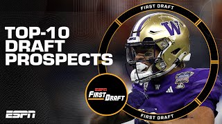 Mel Kiper Jrs Top10 draft prospects for the 2024 NFL Draft  First Draft 🏈 [upl. by Adnohsirk901]