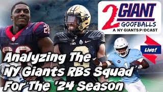 Analyzing The NY Giants Running Backs Squad For The 2024 Season [upl. by Yrffej718]