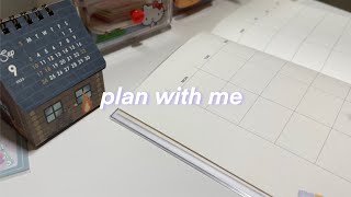 setting up college planner  late night planning muji planner plan with me 🗓️ [upl. by Ennayhc]