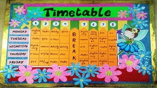 Beautiful Class Timetable for School l Beautiful time table for study l school timetable [upl. by Bartolomeo]