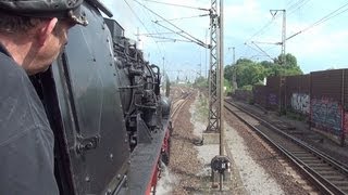 Mit Volldampf an Sieg u Rhein entlang Führerstandsmitfahrt SiegenKoblenz Dampflok 52 8134Cab ride [upl. by Romelle427]