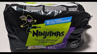 Pampers Ninjamas Nighttime Underwear Boys Size LXL [upl. by Dnalrag]