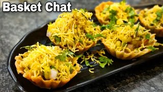 Basket Chaat  Corn baket Chaat  Corn Canapes recipe [upl. by Charin]