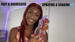 ASMR FAST AND AGGRESSIVE WATER SHAKING amp SPRAYING  spray bottle lid sounds [upl. by Audwin]