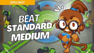 How to Beat Standard Mode Medium on Spillway  BTD6 Strategy [upl. by Aracal250]