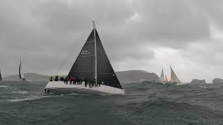 Round the Island Race 2024 Fleet at The Needles [upl. by Elyk]