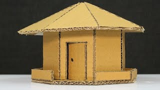 How to Make a Simple Cardboard House [upl. by Yenitsed705]