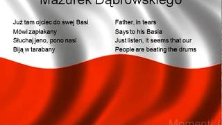 Mazurek Dąbrowskiego  National Anthem of Poland EnglishPolish lyrics [upl. by Ahsele]