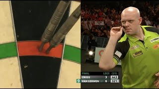 NINEDARTER FOR VAN GERWEN Michael van Gerwen strikes perfection at the Players Championship Finals [upl. by Ninazan]