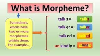 What is Morpheme Morpheme as a word Words having two or more morphemes L4 morpheme [upl. by Nyrual]