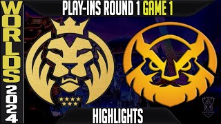 MDK vs VKE Highlights Game 1  Worlds 2024 Play Ins Round 1  Mad Lions Koi vs Vikings Esports G1 [upl. by Jesus]