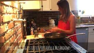 Turkey and Sage Stuffed Portabella Mushroom Recipe  Carolina B [upl. by Htrowslle358]