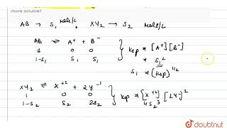 Two sparingly soluble salts AB and XYZ have the same soubility product Which salt will be more [upl. by Eislel346]