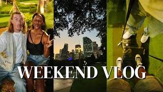 WEEKEND VLOG  furniture  grocery shopping birthdays mini golf  great time with friends [upl. by Oidivo61]