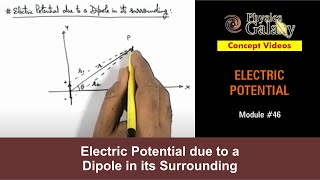 Class 12 Physics  Electric Potential  46 Electric Potential due to a Dipole in its Surrounding [upl. by Drofdeb]