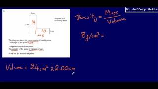 Density amp Volume of a Prism GCSE Maths  Edexcel Practice Tests Set 2  1H  Question 1 [upl. by Conias]