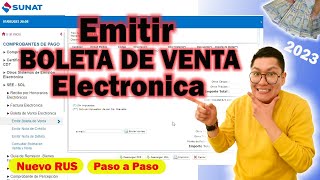 Como emitir BOLETA DE VENTA ELECTRONICA Nuevo RUS SUNAT 2023 [upl. by Retsub783]