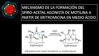 Mecanismo de la formación del spiroacetal de Eritromicina Agonista de receptores de Motilina [upl. by Irak]